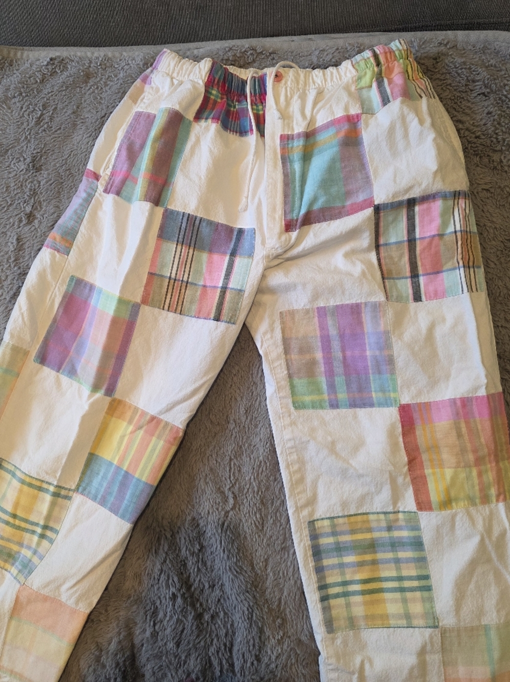 Vintage Patchit Lounge Pants with Pastel Squares